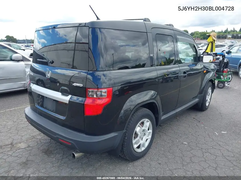 2011 Honda Element Lx VIN: 5J6YH2H30BL004728 Lot: 45267069