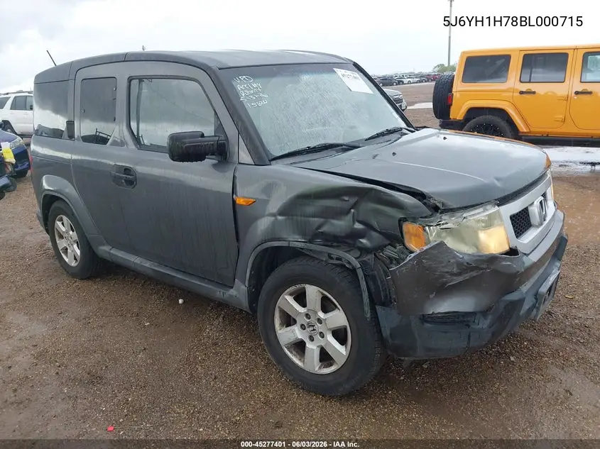 2011 Honda Element Ex VIN: 5J6YH1H78BL000715 Lot: 45277401