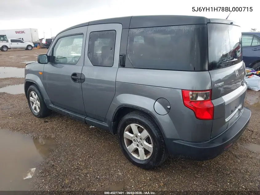 2011 Honda Element Ex VIN: 5J6YH1H78BL000715 Lot: 45277401