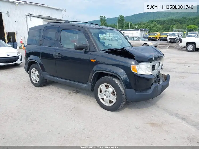 2011 Honda Element Lx VIN: 5J6YH1H35BL001740 Lot: 45552971