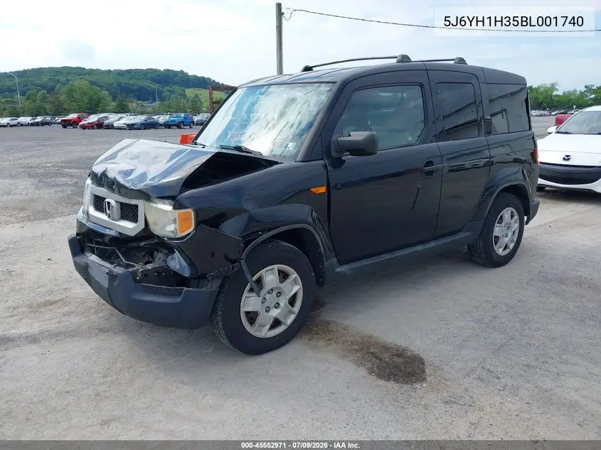 2011 Honda Element Lx VIN: 5J6YH1H35BL001740 Lot: 45552971