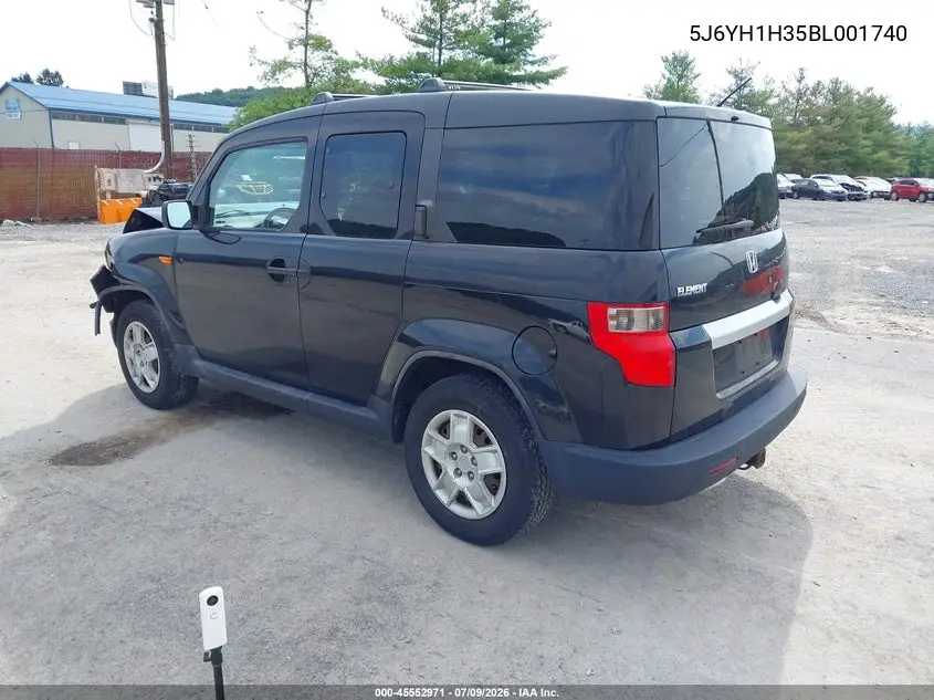 2011 Honda Element Lx VIN: 5J6YH1H35BL001740 Lot: 45552971