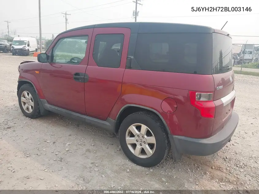 2011 Honda Element Ex VIN: 5J6YH2H72BL003146 Lot: 45632653