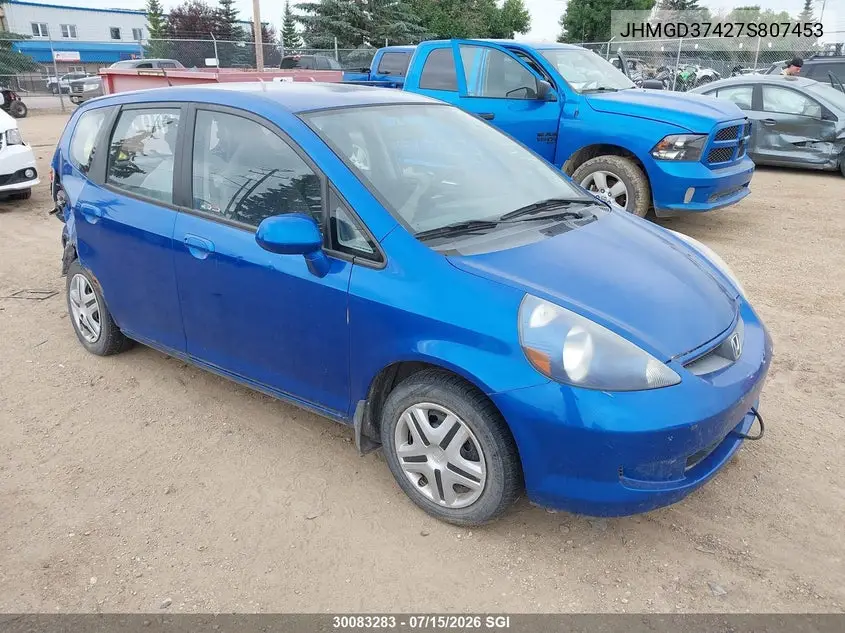 2007 Honda Fit VIN: JHMGD37427S807453 Lot: 30083283