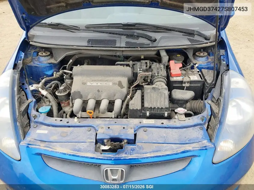 2007 Honda Fit VIN: JHMGD37427S807453 Lot: 30083283
