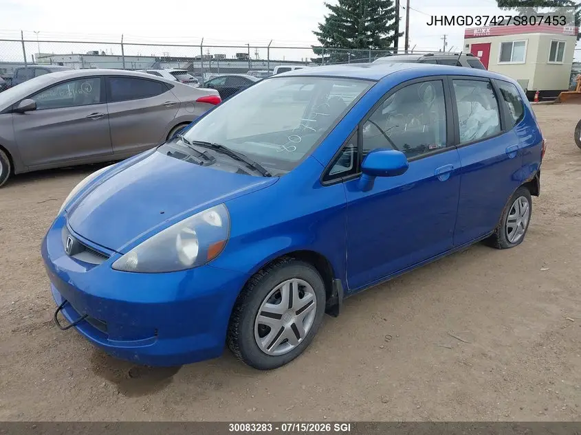 2007 Honda Fit VIN: JHMGD37427S807453 Lot: 30083283