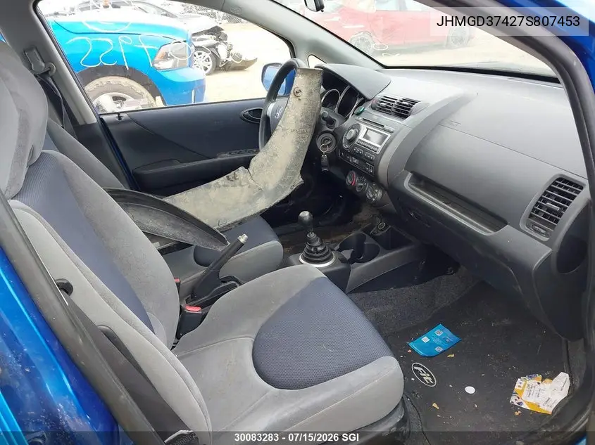 2007 Honda Fit VIN: JHMGD37427S807453 Lot: 30083283