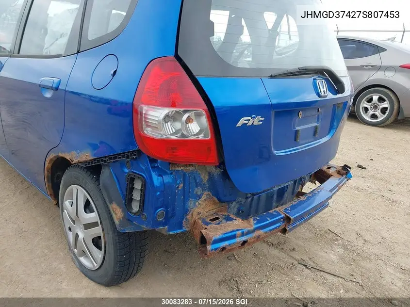 2007 Honda Fit VIN: JHMGD37427S807453 Lot: 30083283