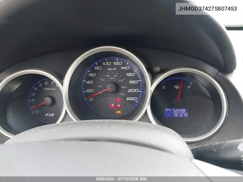 2007 Honda Fit VIN: JHMGD37427S807453 Lot: 30083283