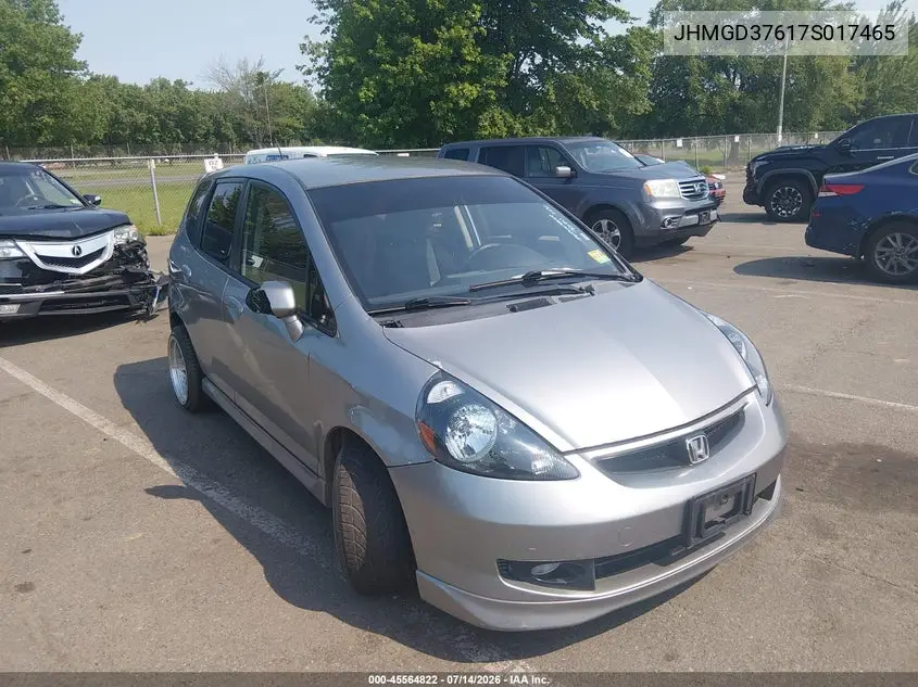 2007 Honda Fit Sport VIN: JHMGD37617S017465 Lot: 45564822