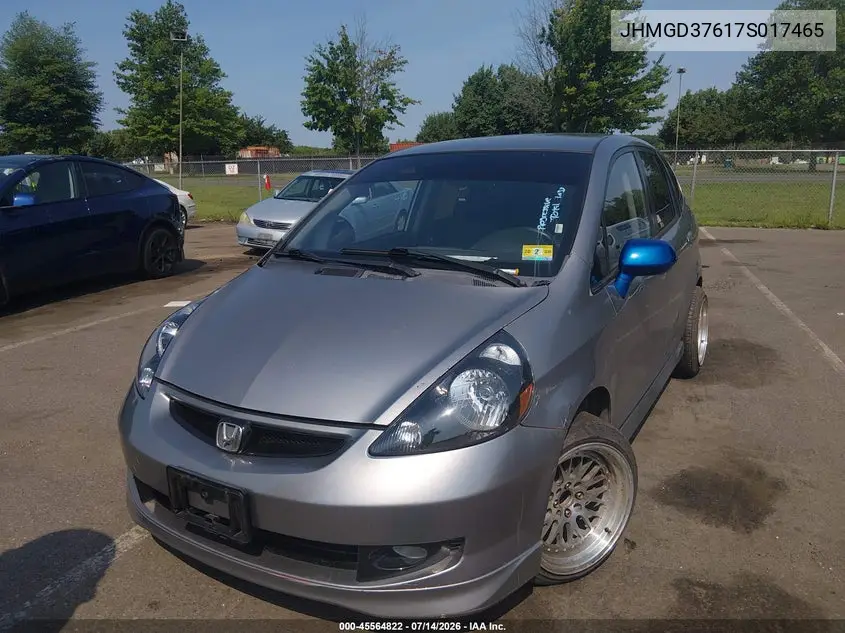 2007 Honda Fit Sport VIN: JHMGD37617S017465 Lot: 45564822