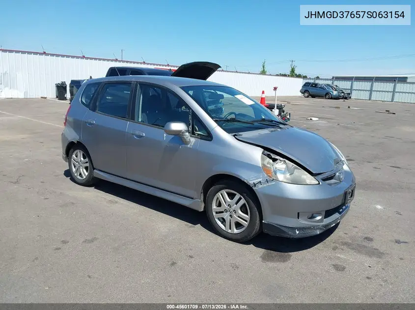 2007 Honda Fit Sport VIN: JHMGD37657S063154 Lot: 45601709