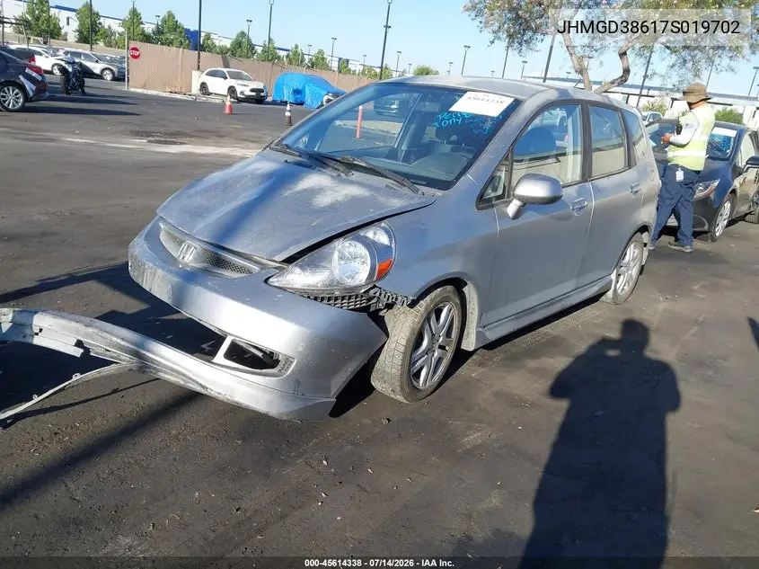 2007 Honda Fit Sport VIN: JHMGD38617S019702 Lot: 45614338
