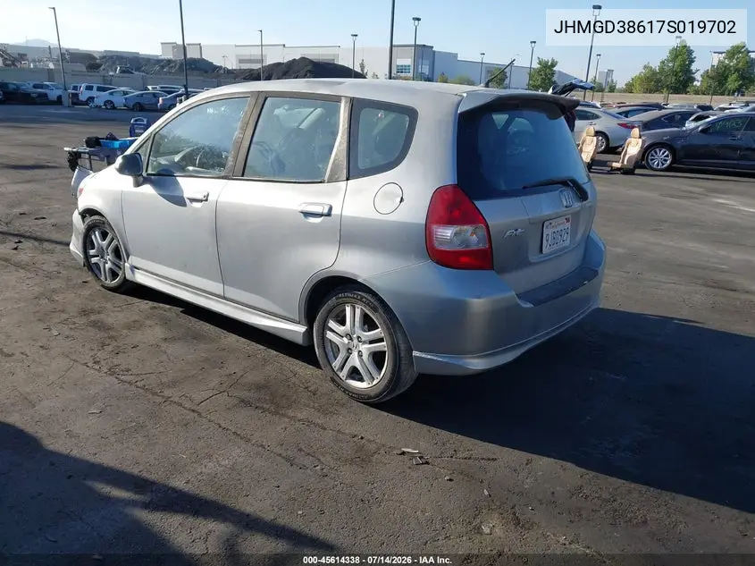 2007 Honda Fit Sport VIN: JHMGD38617S019702 Lot: 45614338