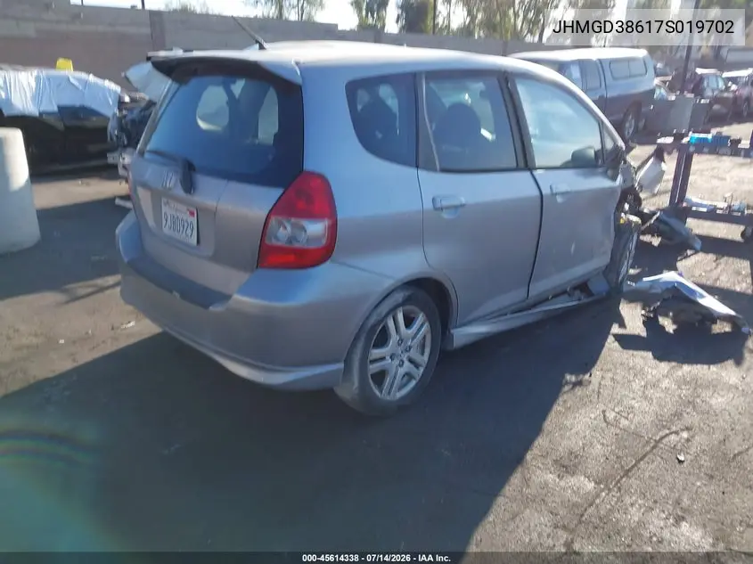 2007 Honda Fit Sport VIN: JHMGD38617S019702 Lot: 45614338