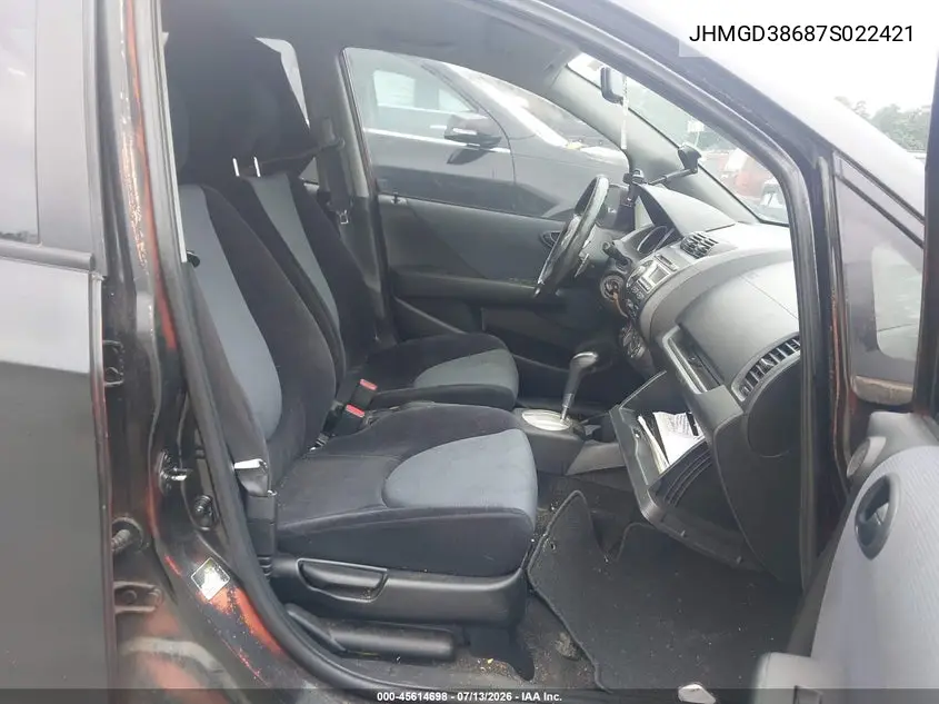 2007 Honda Fit Sport VIN: JHMGD38687S022421 Lot: 45614698