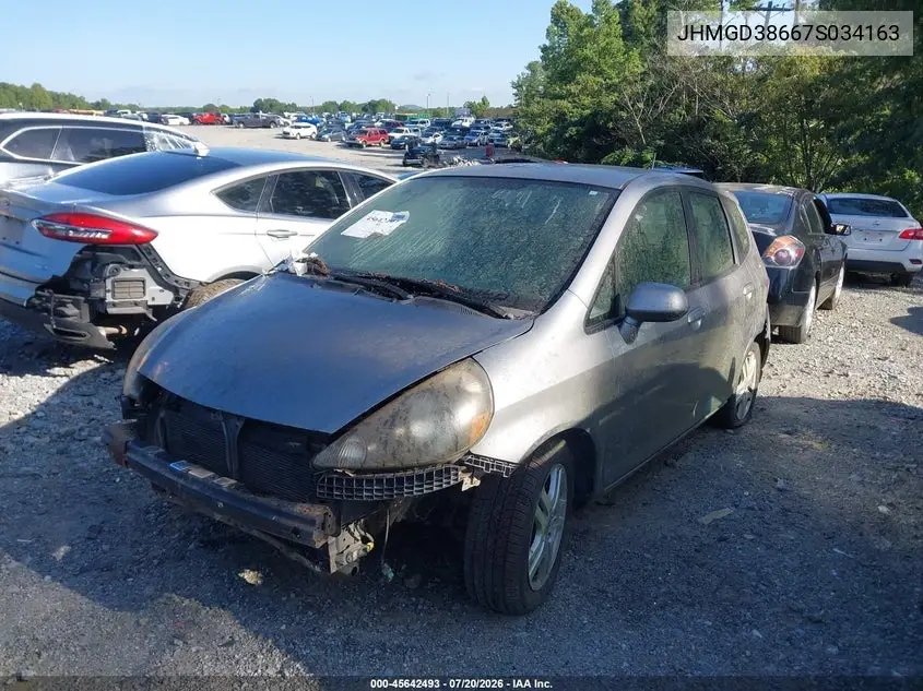 2007 Honda Fit Sport VIN: JHMGD38667S034163 Lot: 45642493