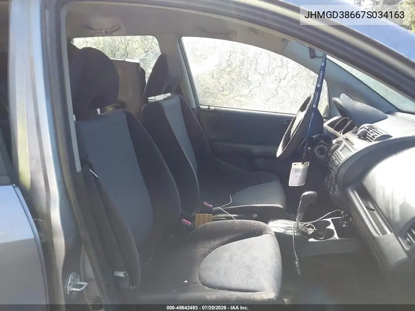 2007 Honda Fit Sport VIN: JHMGD38667S034163 Lot: 45642493