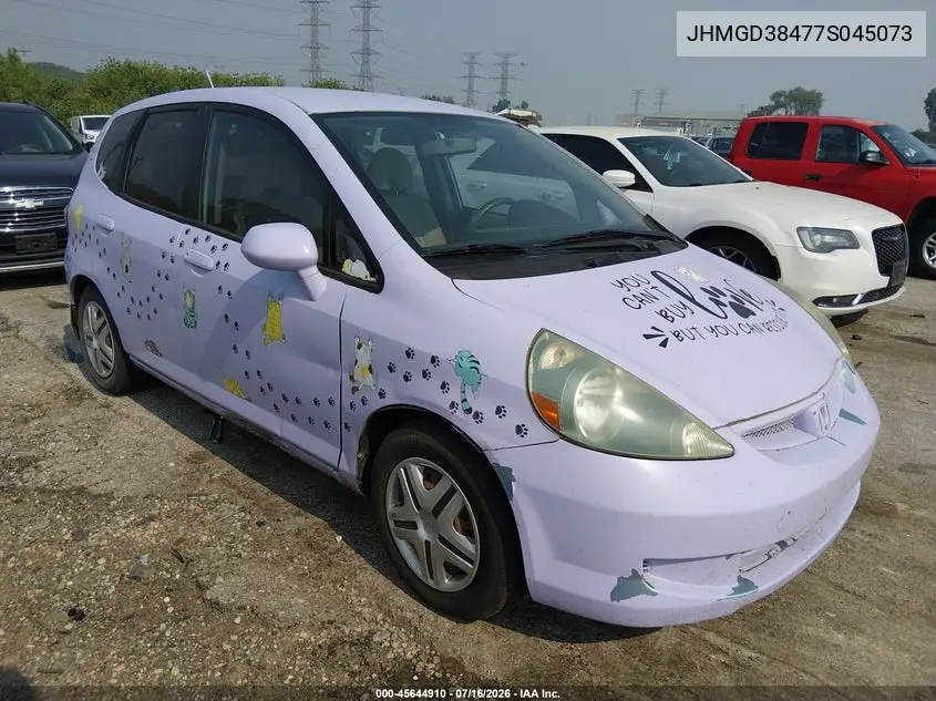 2007 Honda Fit VIN: JHMGD38477S045073 Lot: 45644910
