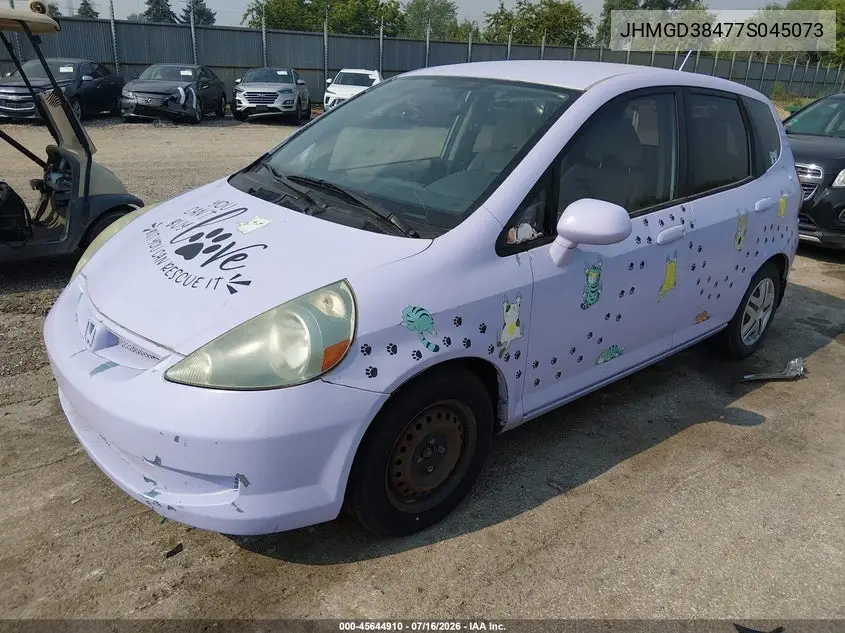 2007 Honda Fit VIN: JHMGD38477S045073 Lot: 45644910