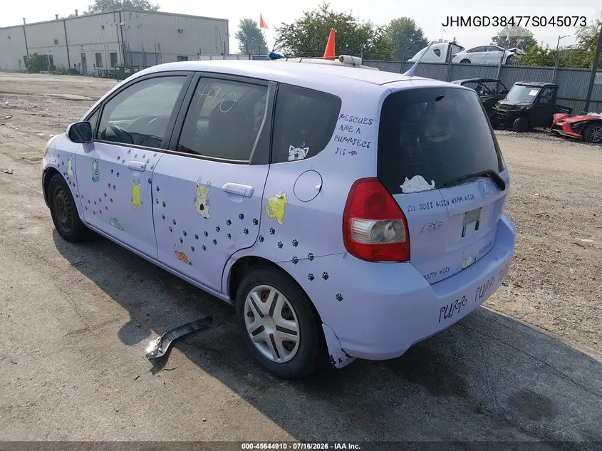 2007 Honda Fit VIN: JHMGD38477S045073 Lot: 45644910