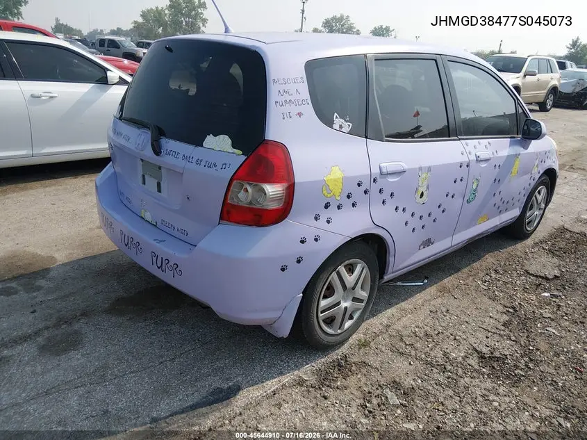 2007 Honda Fit VIN: JHMGD38477S045073 Lot: 45644910