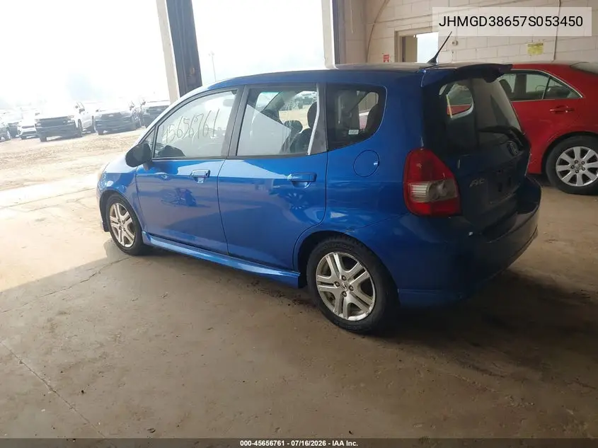 2007 Honda Fit Sport VIN: JHMGD38657S053450 Lot: 45656761