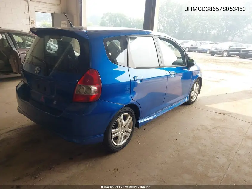 2007 Honda Fit Sport VIN: JHMGD38657S053450 Lot: 45656761