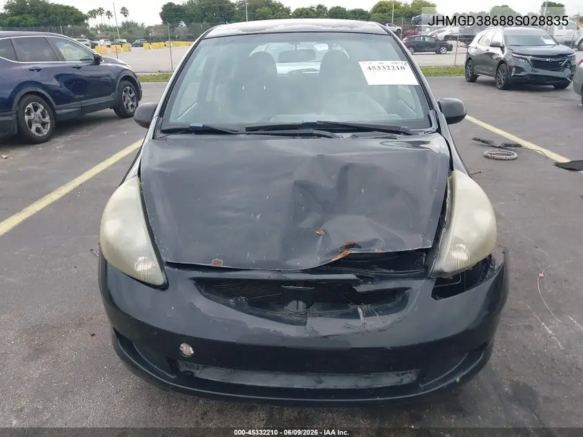 2008 Honda Fit Sport VIN: JHMGD38688S028835 Lot: 45332210