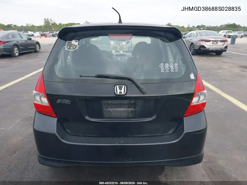 2008 Honda Fit Sport VIN: JHMGD38688S028835 Lot: 45332210