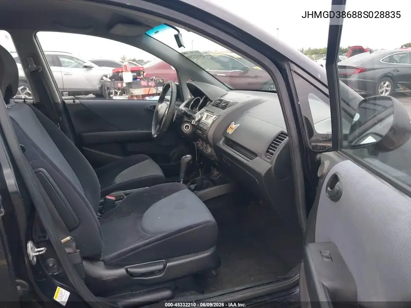 2008 Honda Fit Sport VIN: JHMGD38688S028835 Lot: 45332210