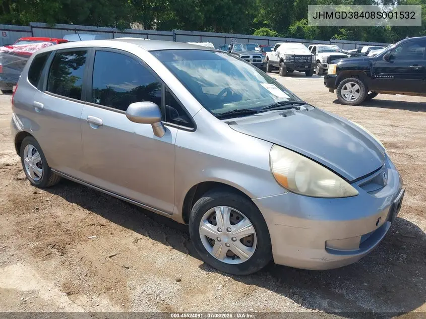 2008 Honda Fit VIN: JHMGD38408S001532 Lot: 45524091