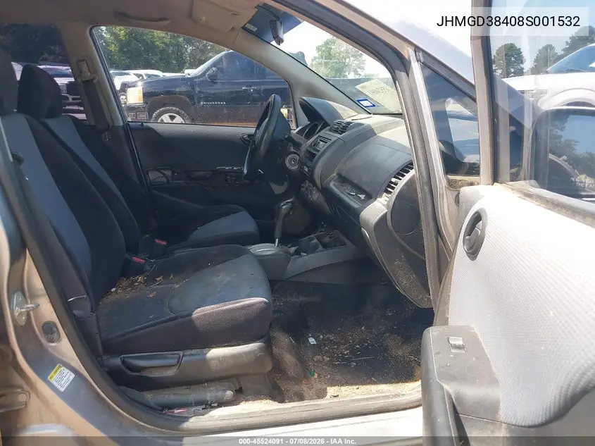 2008 Honda Fit VIN: JHMGD38408S001532 Lot: 45524091