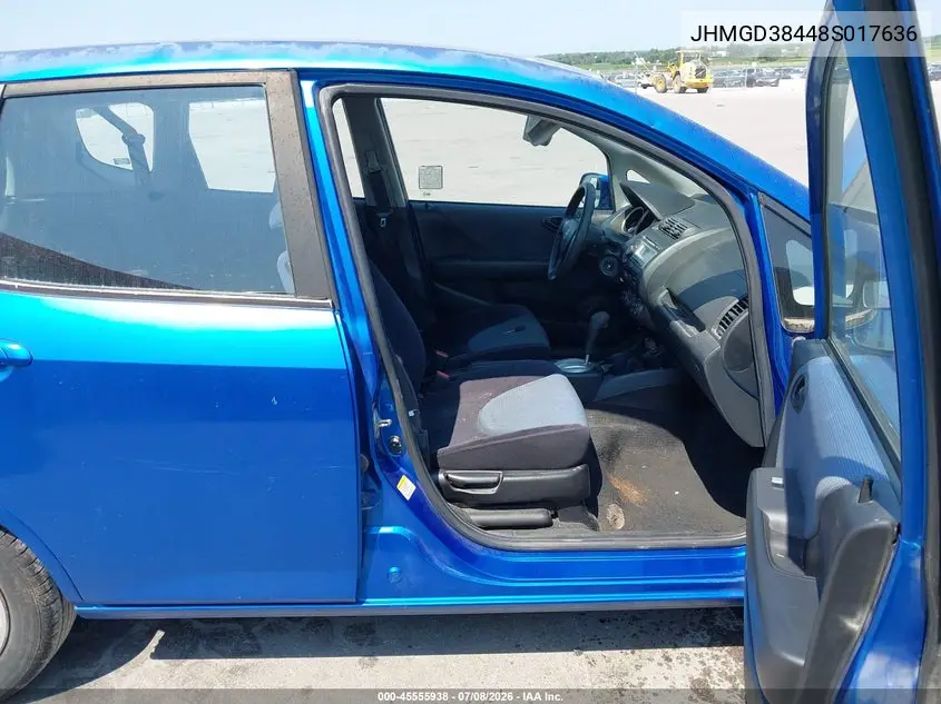 2008 Honda Fit VIN: JHMGD38448S017636 Lot: 45555938