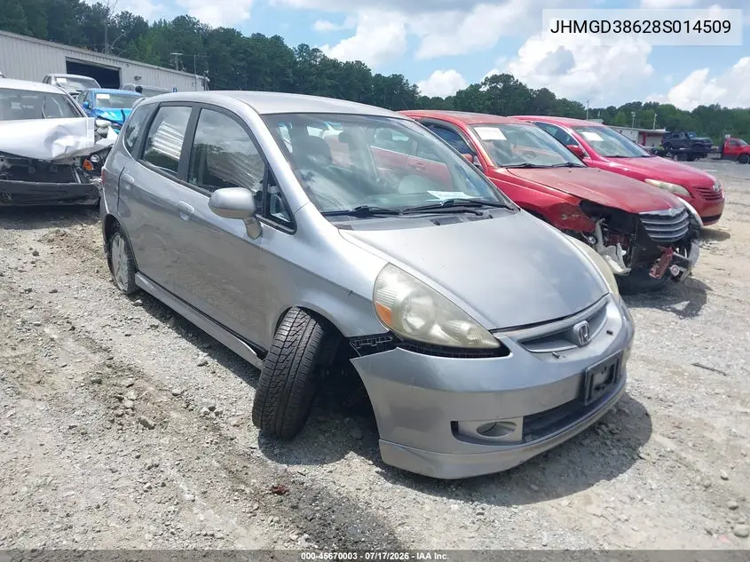 2008 Honda Fit Sport VIN: JHMGD38628S014509 Lot: 45670003