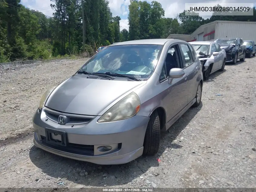 2008 Honda Fit Sport VIN: JHMGD38628S014509 Lot: 45670003