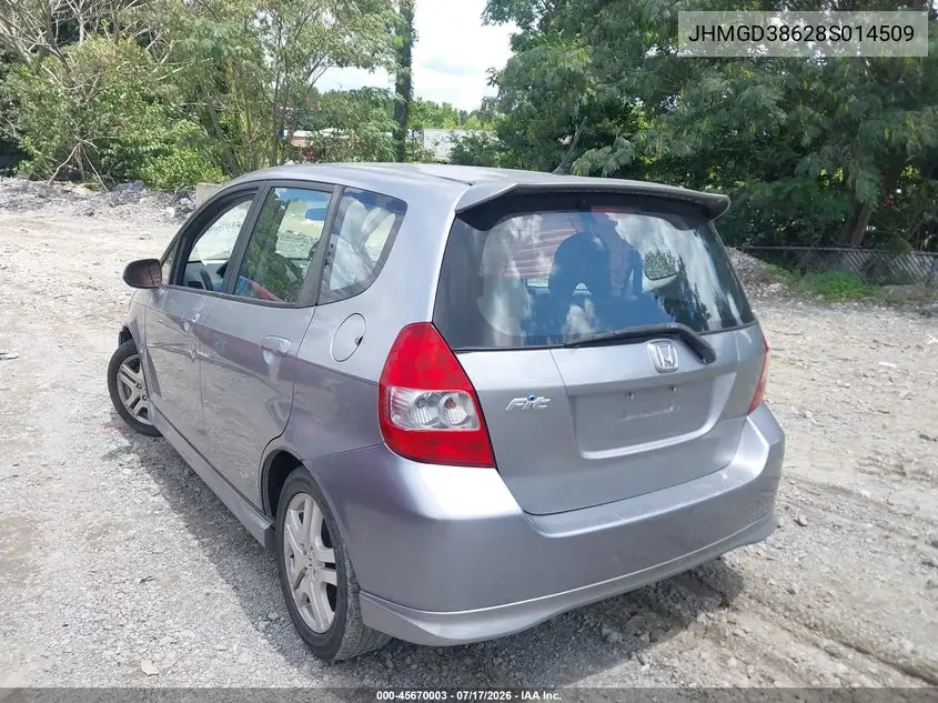 2008 Honda Fit Sport VIN: JHMGD38628S014509 Lot: 45670003