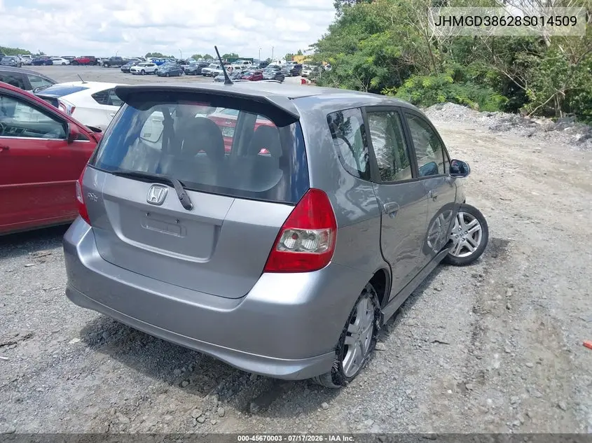 2008 Honda Fit Sport VIN: JHMGD38628S014509 Lot: 45670003