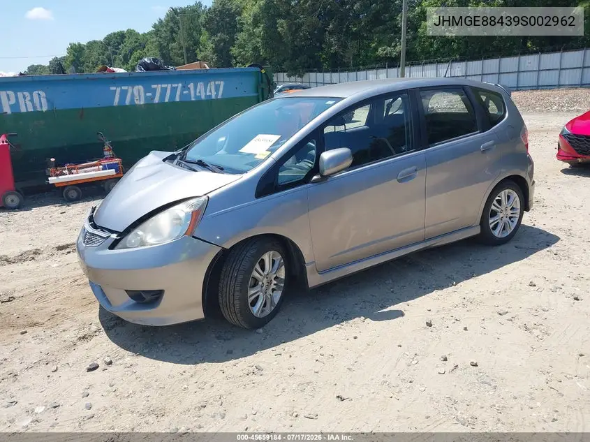 2009 Honda Fit Sport VIN: JHMGE88439S002962 Lot: 45659184