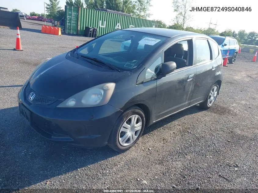 2009 Honda Fit VIN: JHMGE87249S040846 Lot: 45661991
