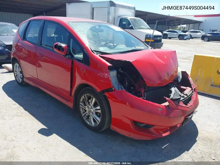 2009 Honda Fit Sport VIN: JHMGE87449S004494 Lot: 45672346