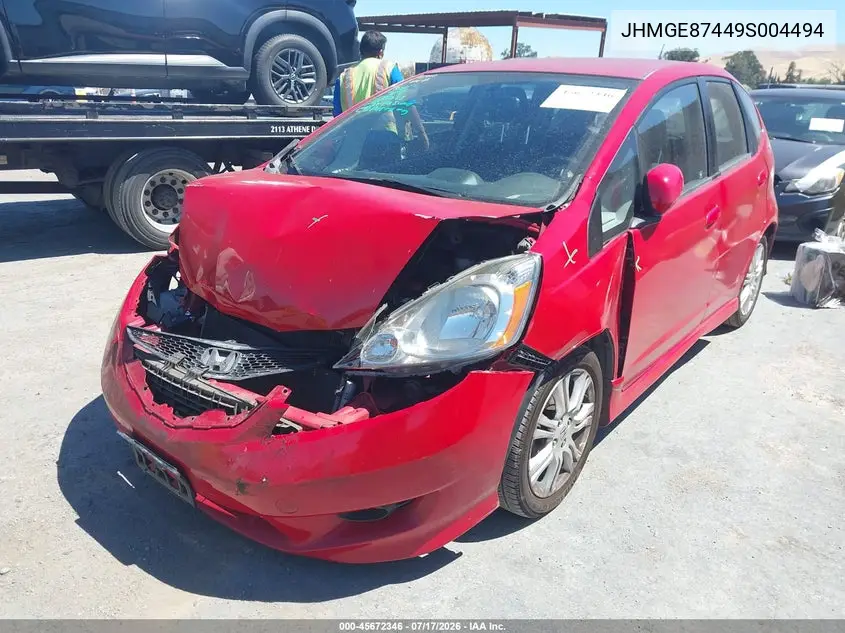 2009 Honda Fit Sport VIN: JHMGE87449S004494 Lot: 45672346