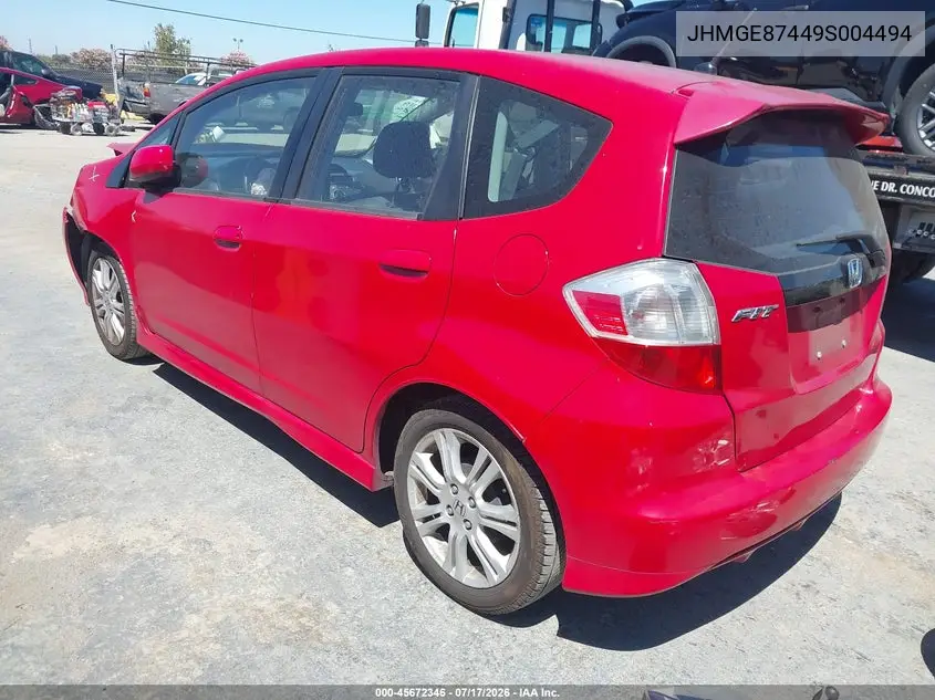 2009 Honda Fit Sport VIN: JHMGE87449S004494 Lot: 45672346