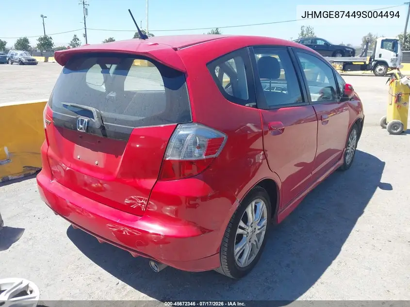 2009 Honda Fit Sport VIN: JHMGE87449S004494 Lot: 45672346