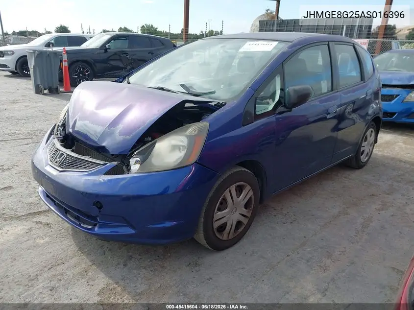 2010 Honda Fit VIN: JHMGE8G25AS016396 Lot: 45415604