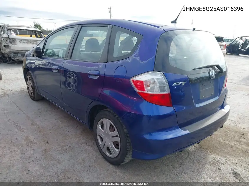 2010 Honda Fit VIN: JHMGE8G25AS016396 Lot: 45415604
