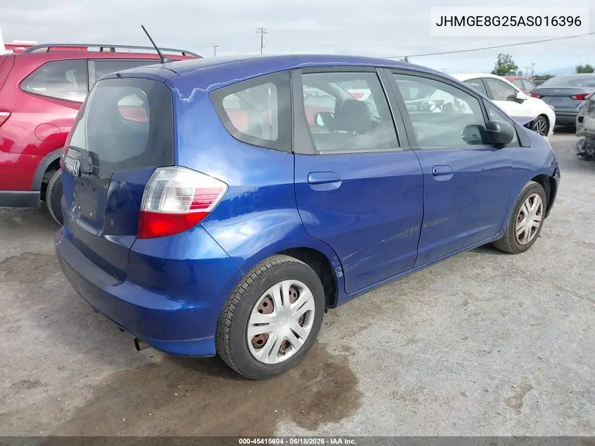 2010 Honda Fit VIN: JHMGE8G25AS016396 Lot: 45415604