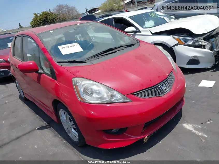 2010 Honda Fit Sport VIN: JHMGE8H42AC040391 Lot: 45523082