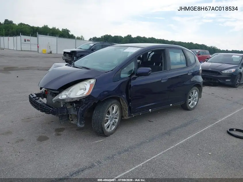 2010 Honda Fit Sport VIN: JHMGE8H67AC018534 Lot: 45540481
