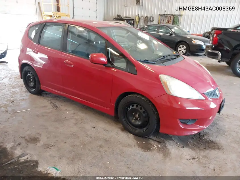 2010 Honda Fit Sport VIN: JHMGE8H43AC008369 Lot: 45559963